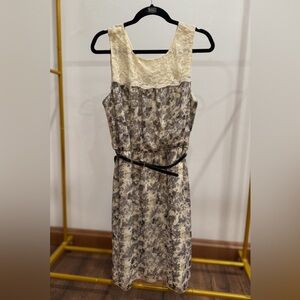 Maurices Ivory and Charcoal Floral Midi Dress